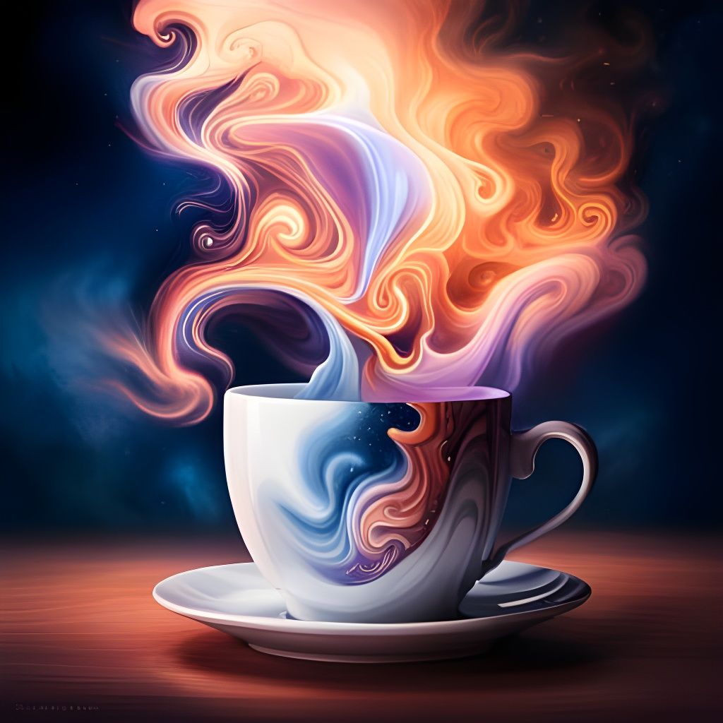 Intricate Smoke Cup Against Starry Night Sky