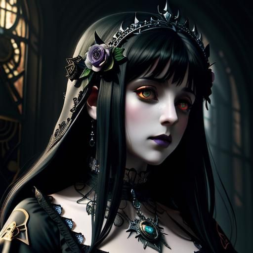 Gothic Dreamscape: A Digital Cell Shaded Illustration