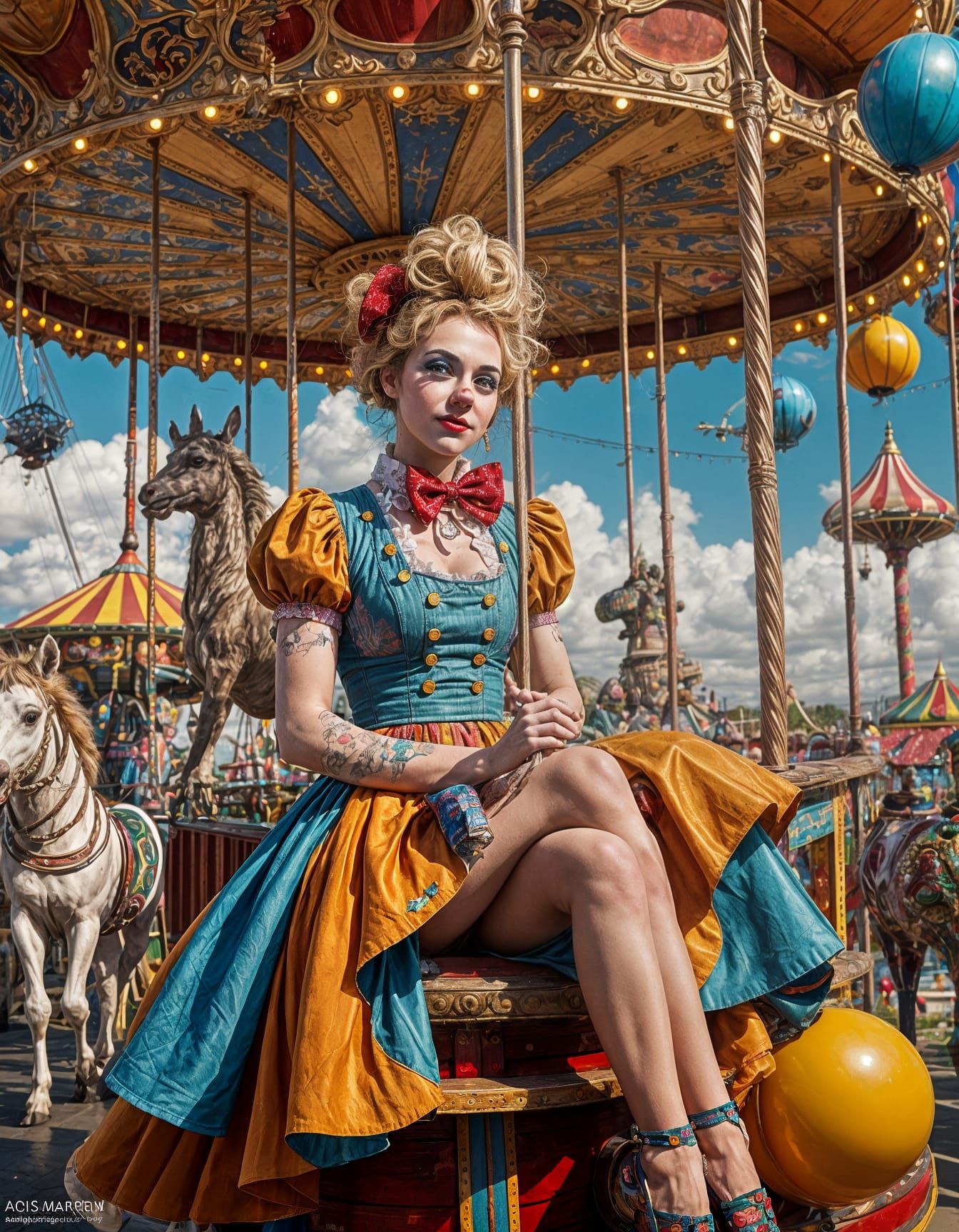 Surreal Carnival Portrait in 8K Cinematic Style
