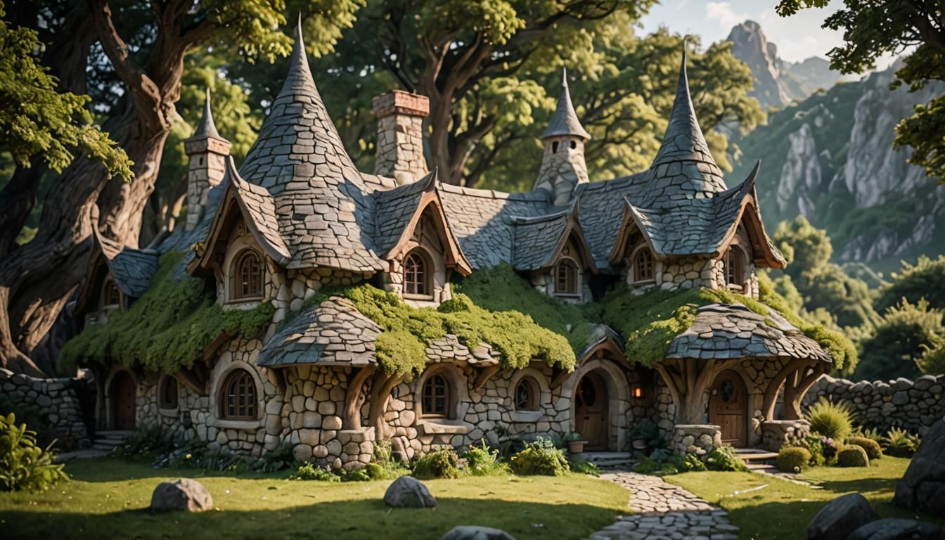 Enchanting Elven Cottage with Round Towers