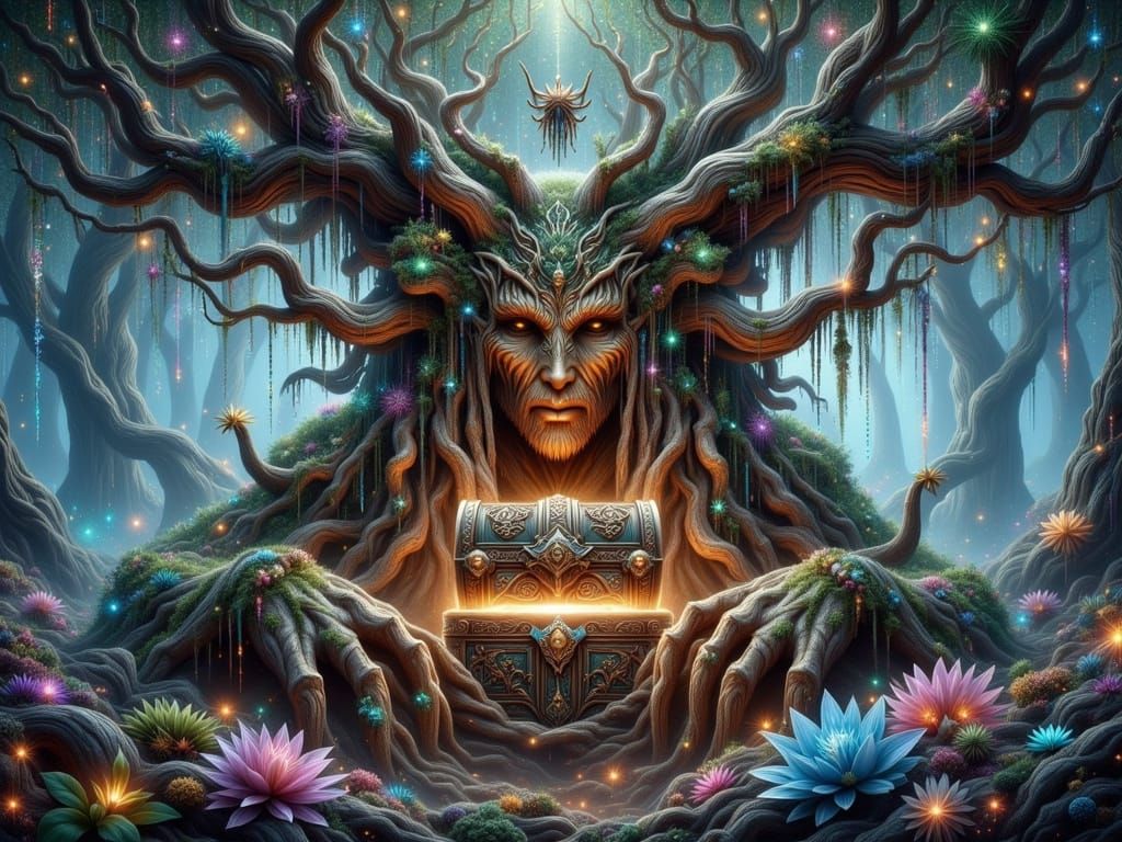 Ancient Treant Guardian of Treasure Chest