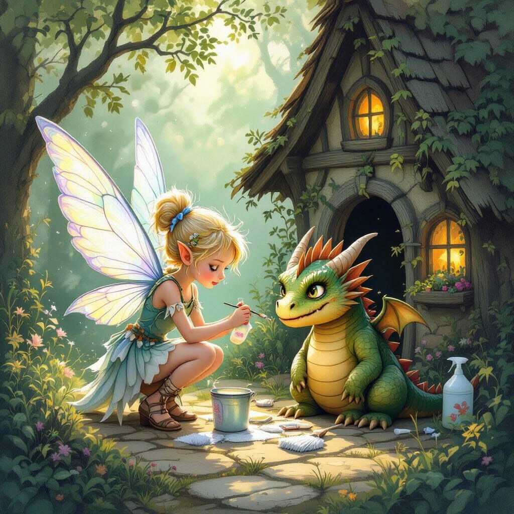 Fairy and Dragon Tidy Enchanted Cottage