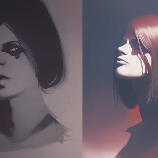 Moody 70s Teenager in Sinister Art Style