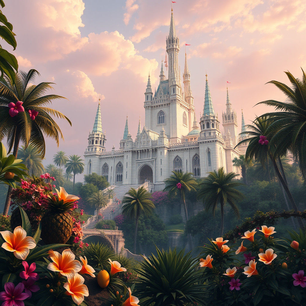 Majestic Marble Castle with Exotic Gardens