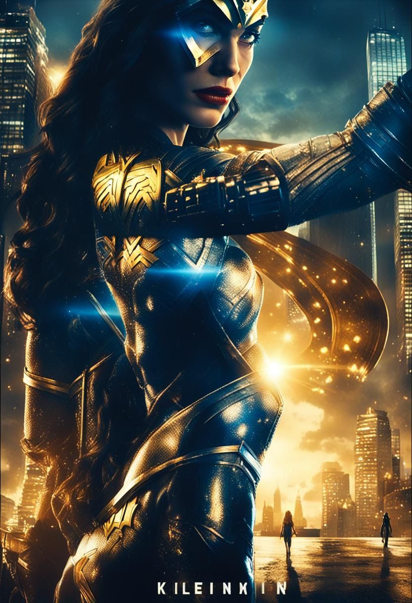 Wonder Woman Catwoman Fusion in Sin City Style