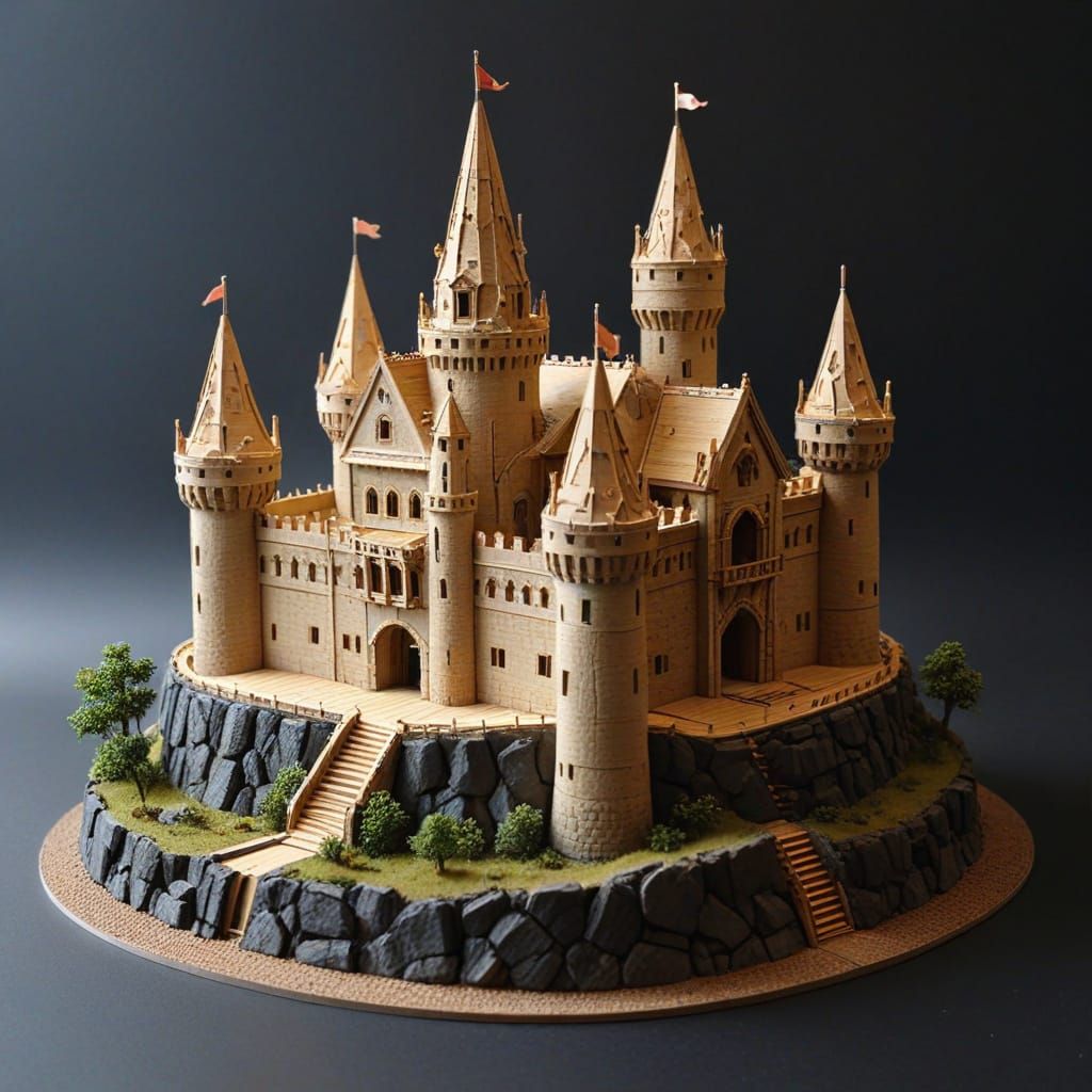 Miniature Masterpiece: Delicate Matchstick Castle