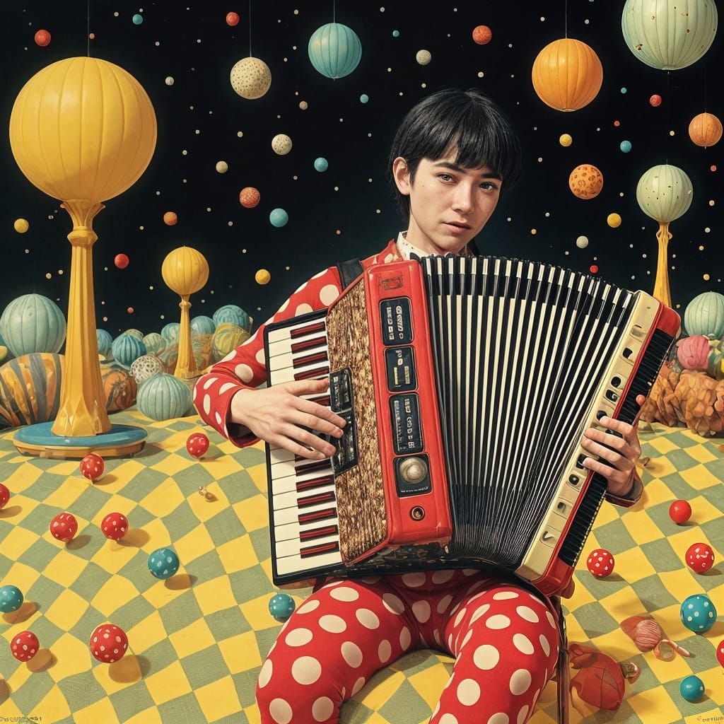Psychedelic Accordion in Avant-Garde Style