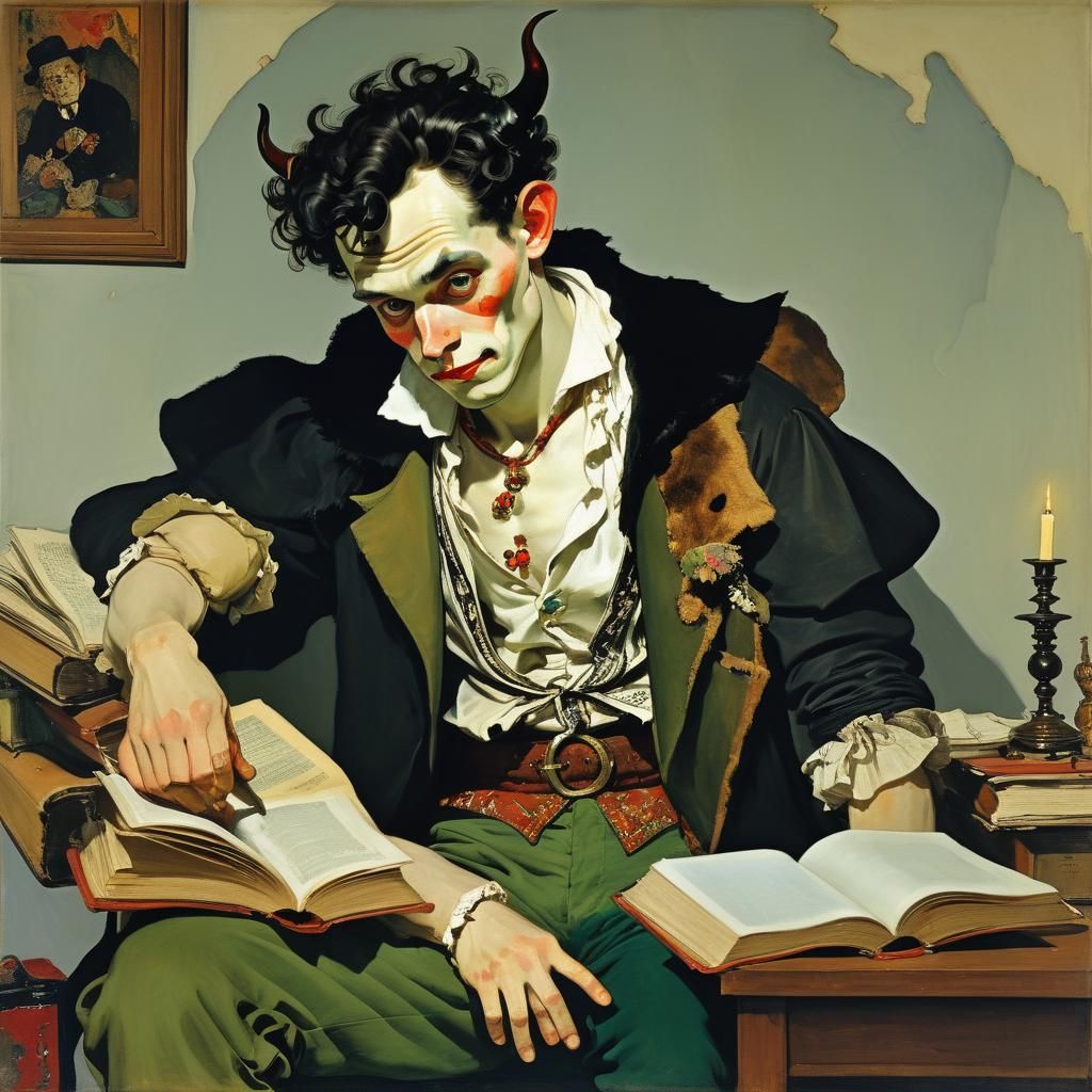 Scary Cute Devil Portrait in Classic Style