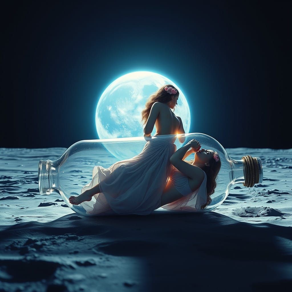 Lunar Goddesses in Crystal Bottle, Earthly Splendor