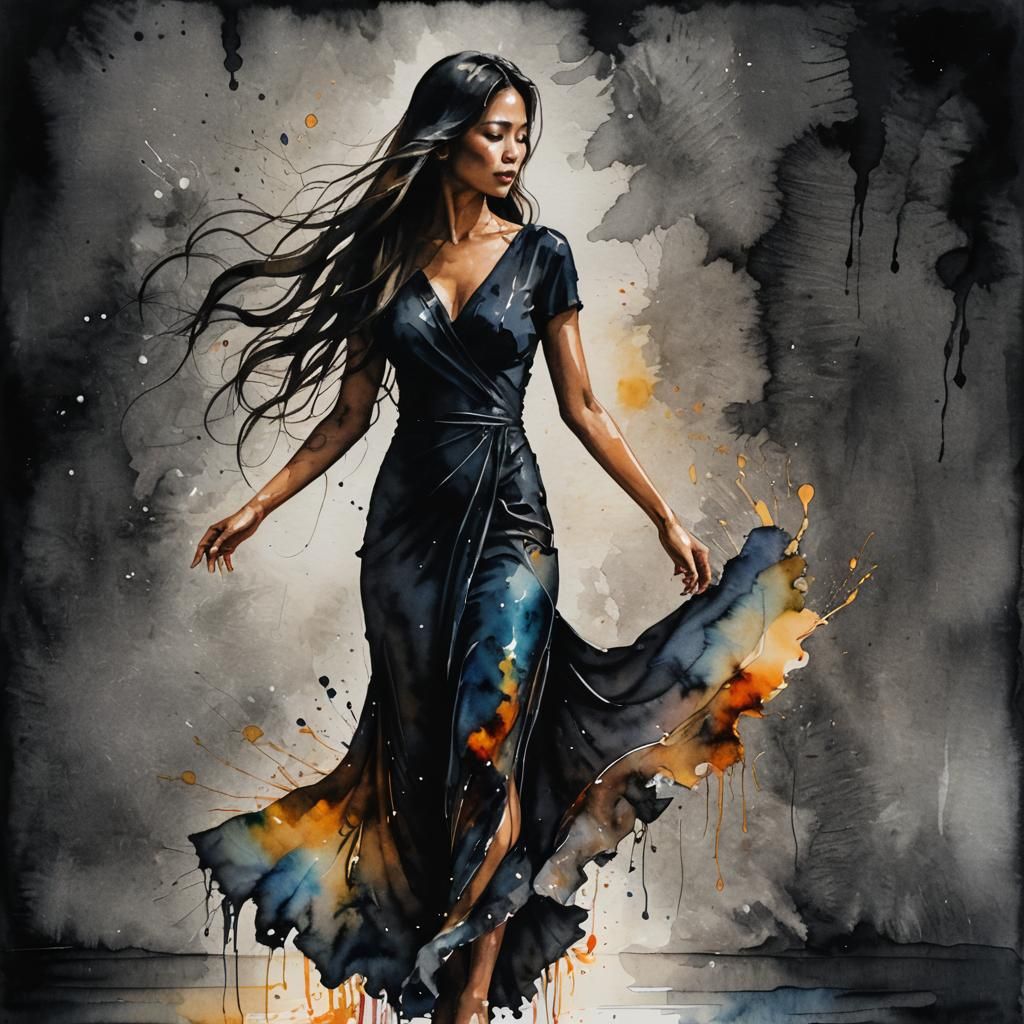 Dramatic Spotlight Portrait of a Thai Lady