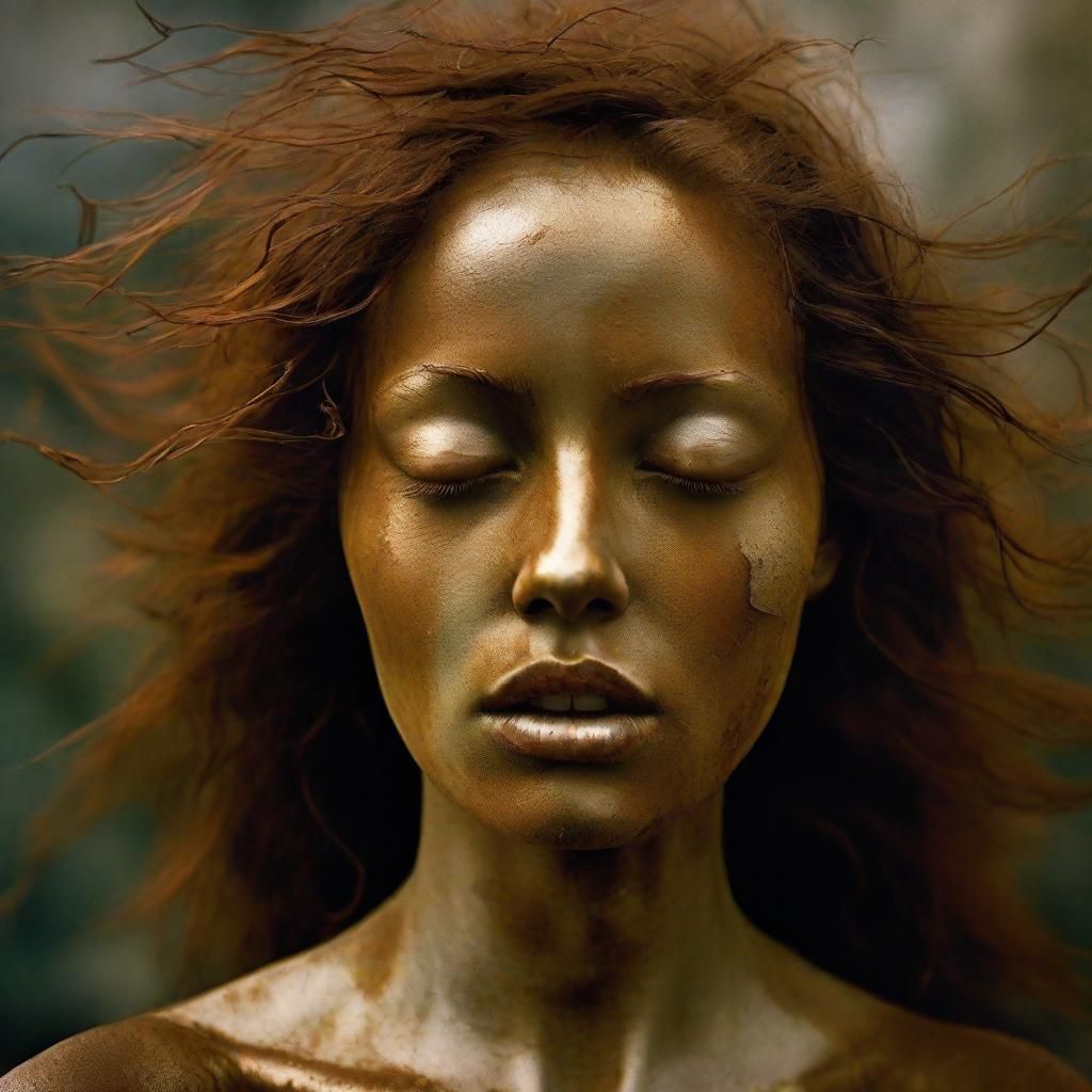 Surreal Face Melts in Ominous Iridescent Shimmer