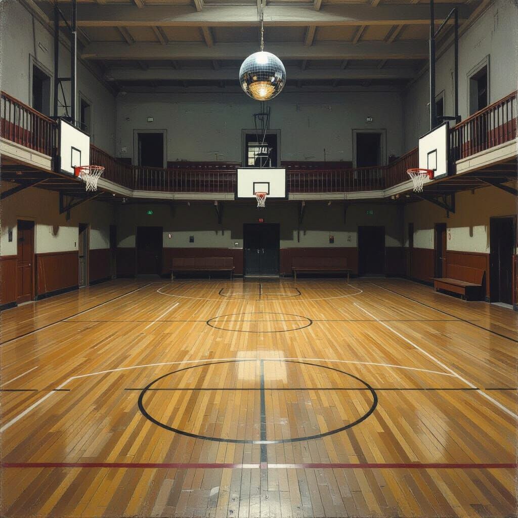 Haunting Gymnasium Turned Sleeping Quarters