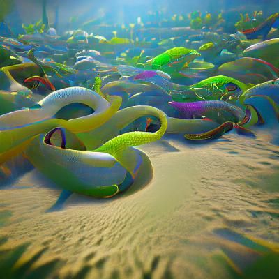 Neon Snake Abstraction in Hyperreal 3D