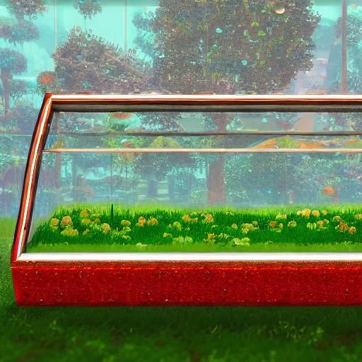 Glittering Strawberries in Glass Terrarium: 3D Render