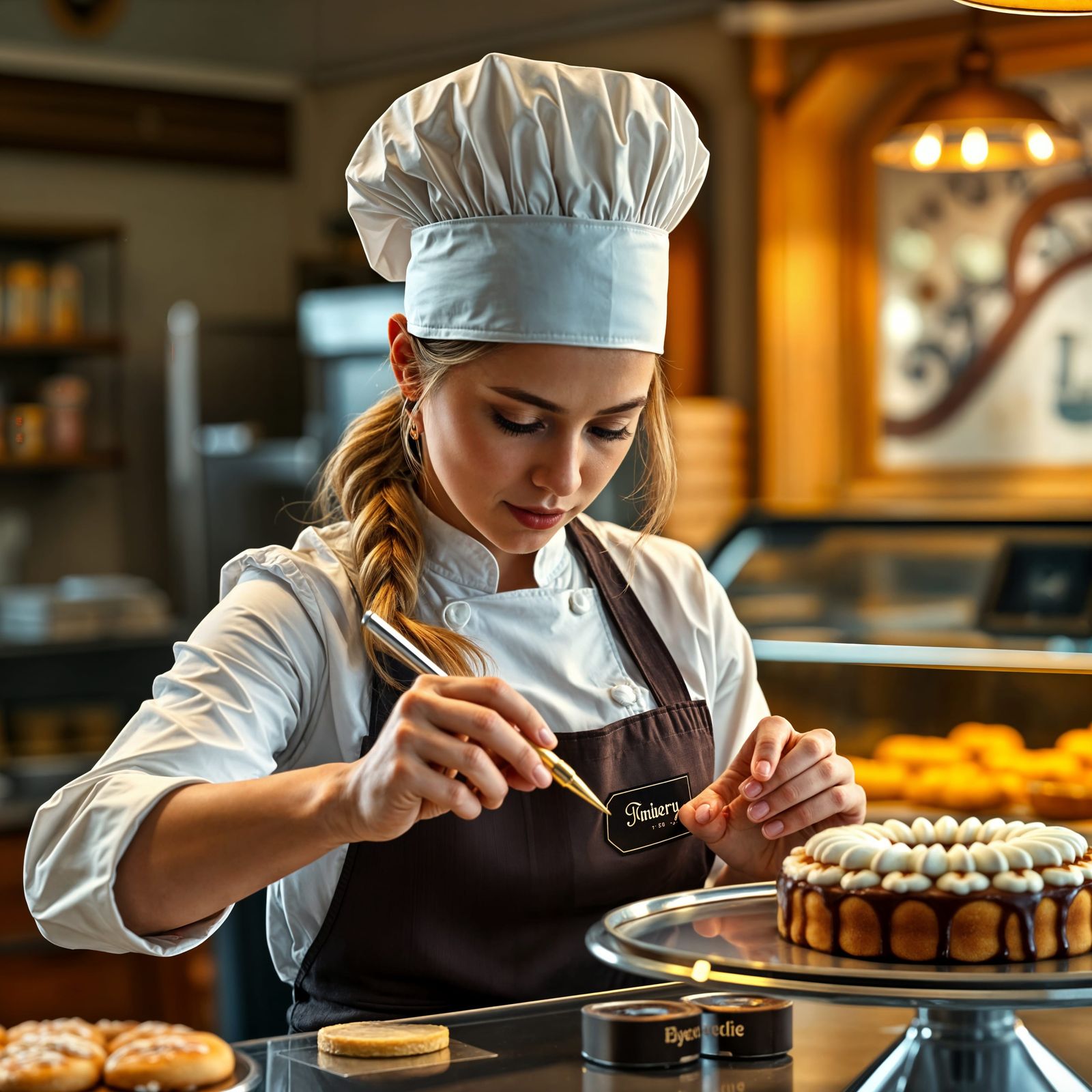 Austrian Pastry Chef in Traditional Viennese Cafe