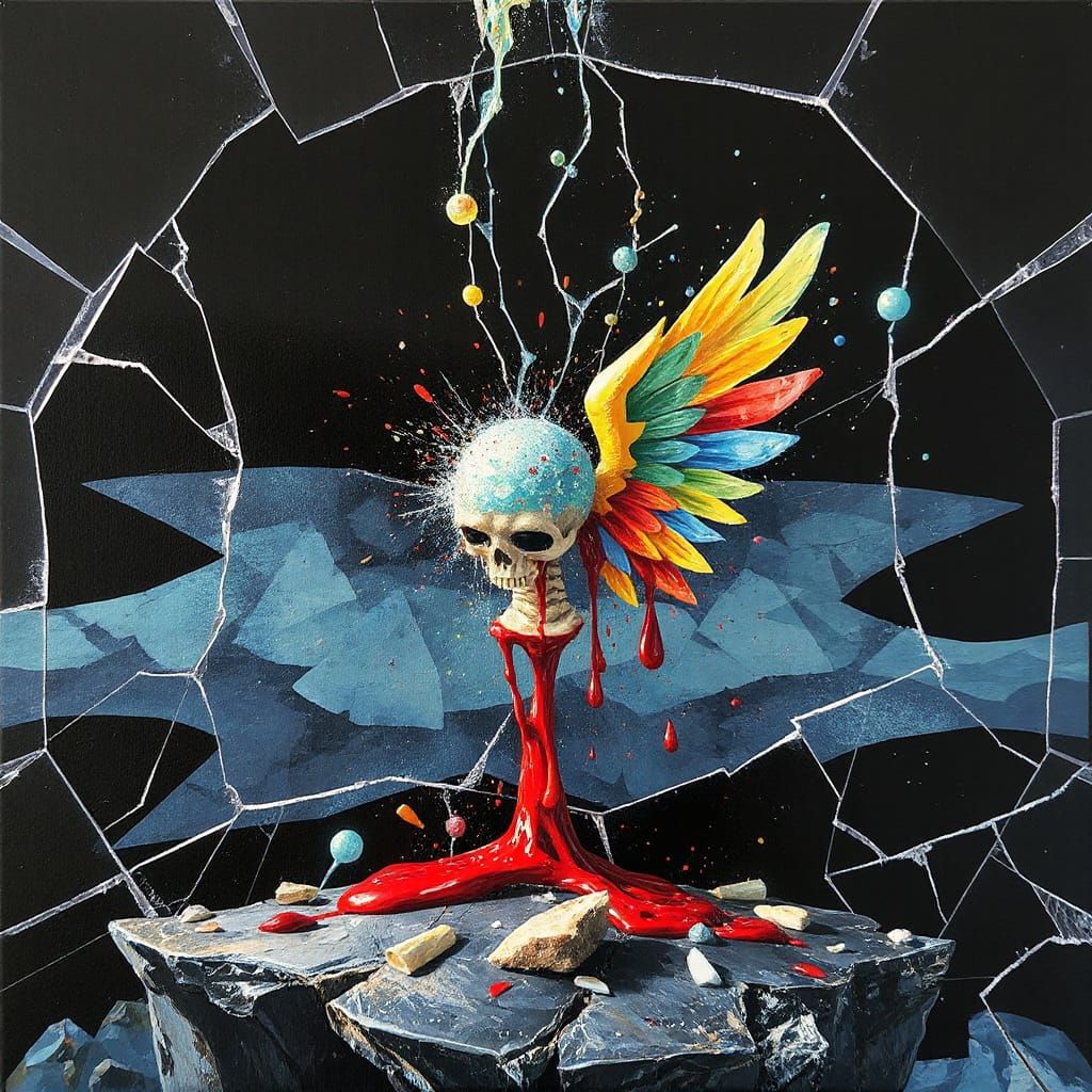 Kinetic Occult Graffiti in Cubist Art Deco Style