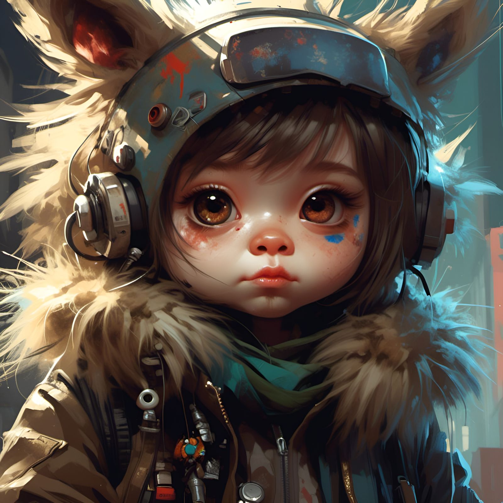 Chibi Monster Portrait with Fluffy Fur in 3D