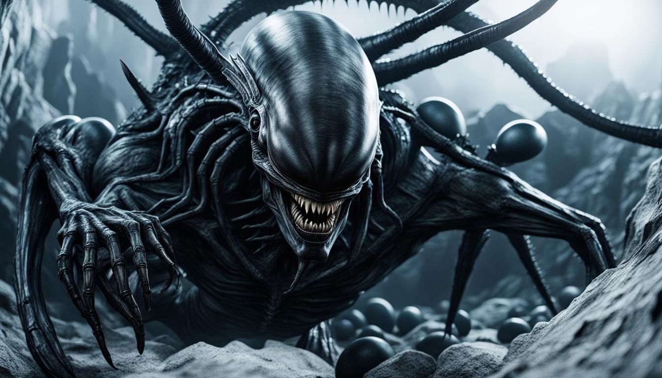 Xenomorph in Giger Style, Lifelike Photograph