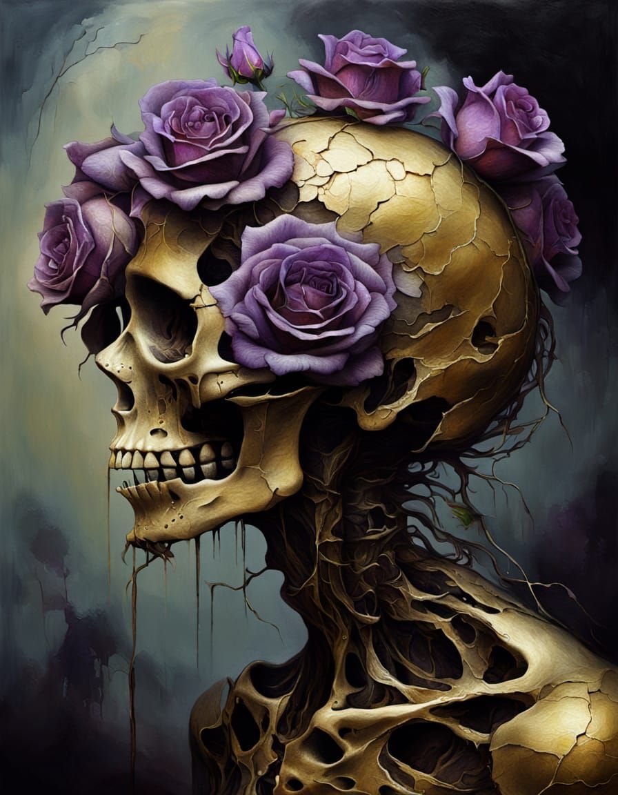 Surreal Portrait of Woman with Roses
