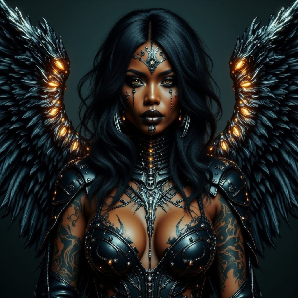 Afrocentric Cyber-Angel in Avant-Garde Leather