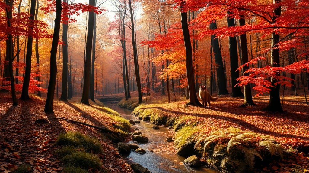 A serene autumn forest