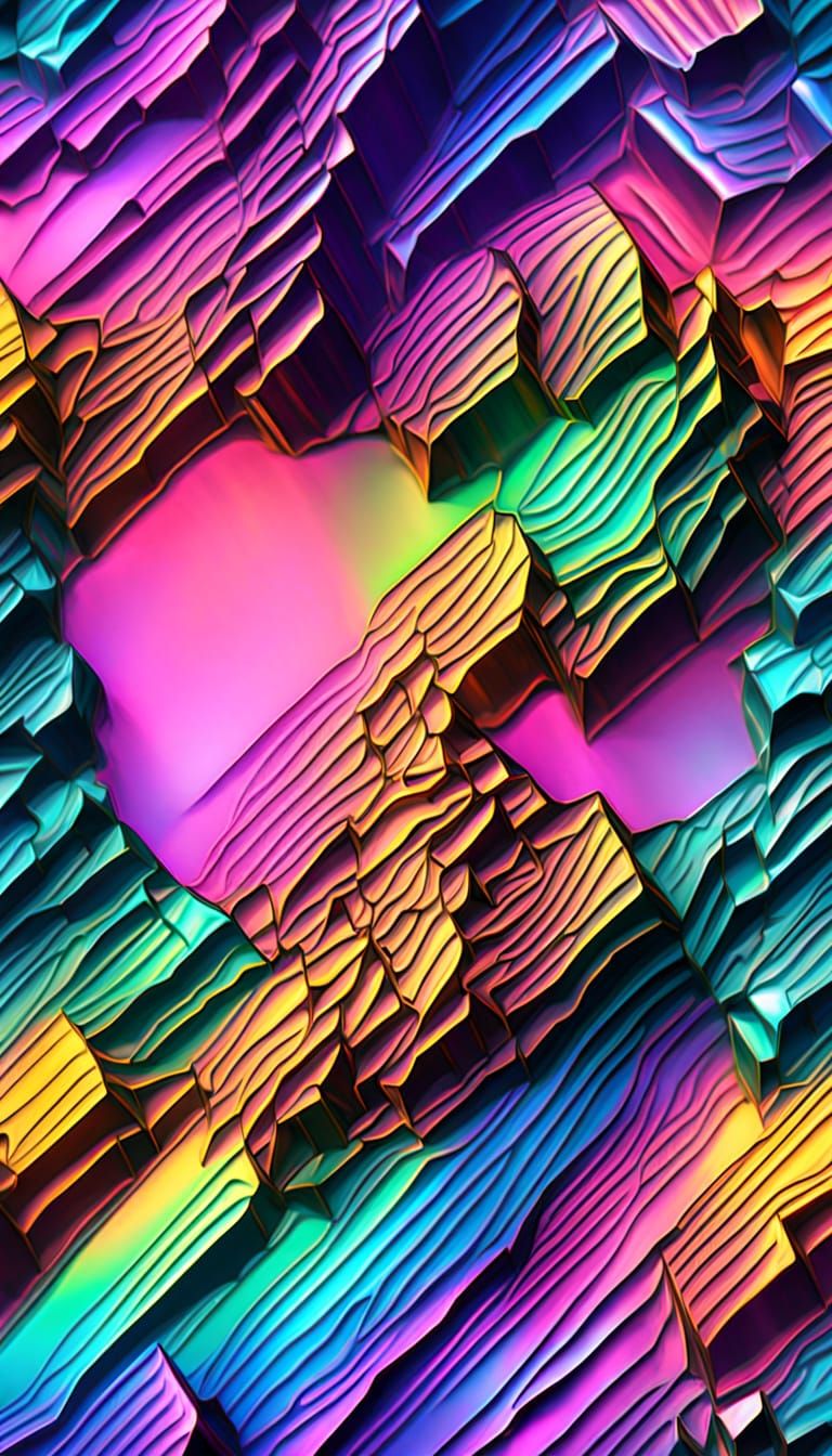 Expanding Universe: 3D Render in Neon Colors