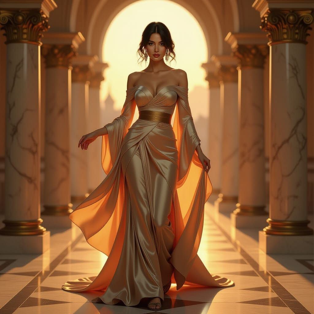 Woman in Flowing Silks: A Cinematic Masterpiece