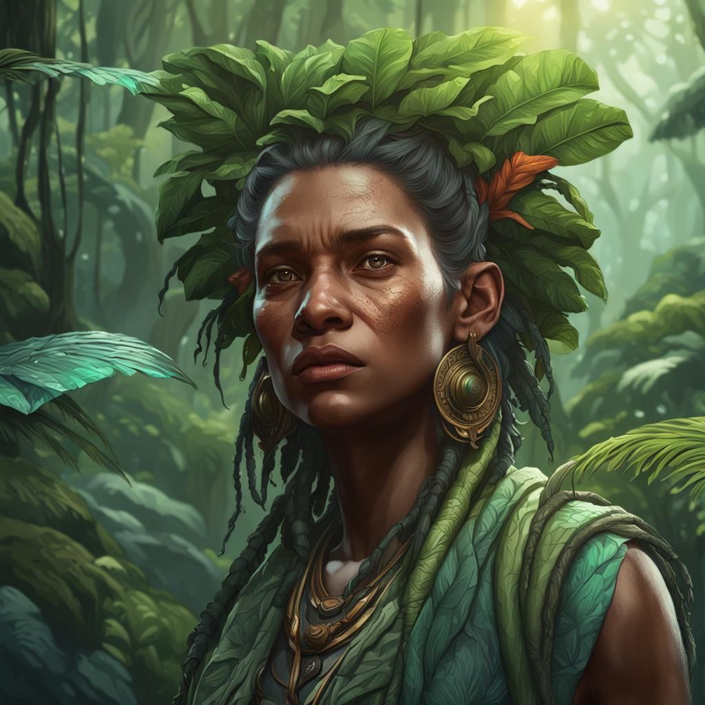 Lush Rainforest Portrait in Hyperdetailed Style