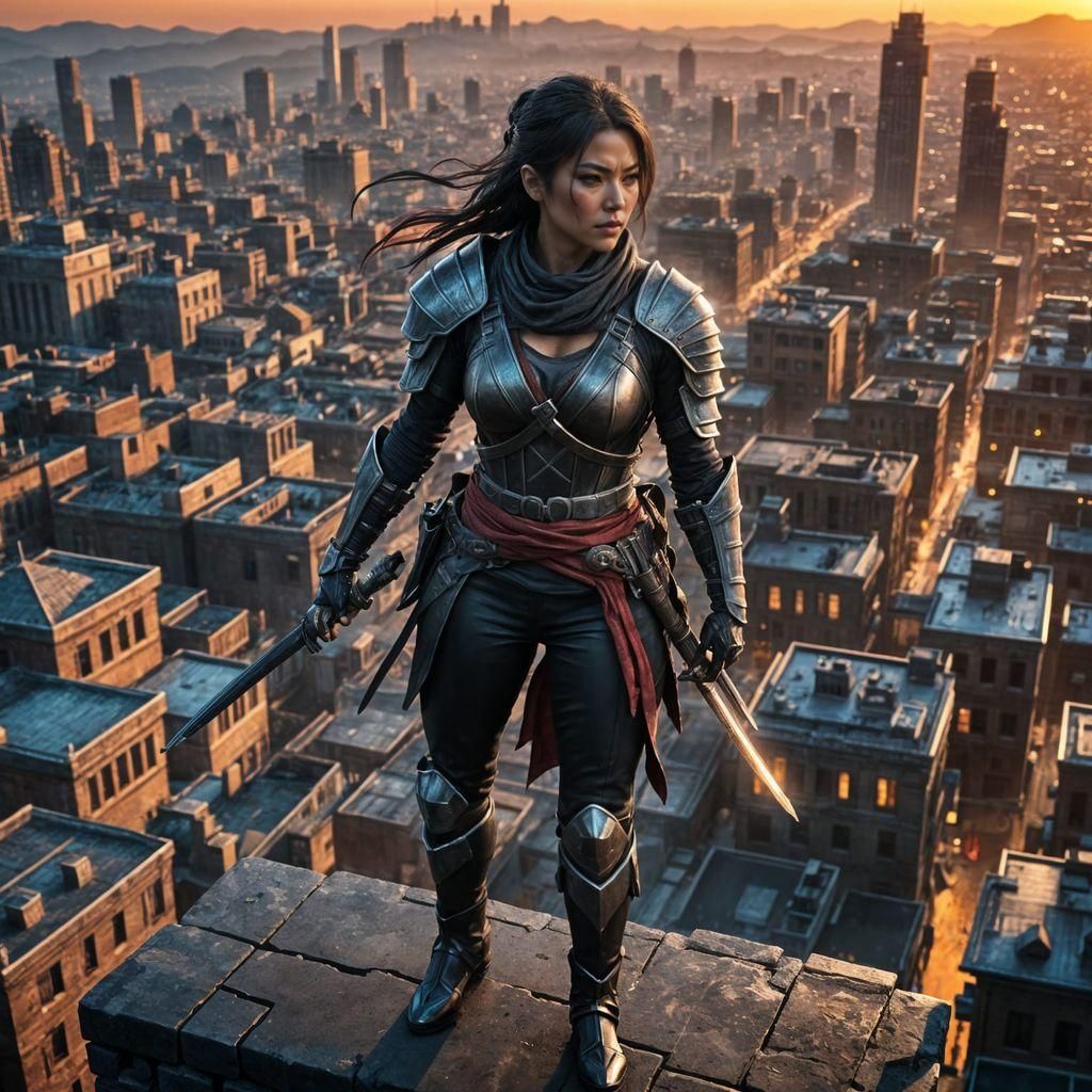 Intricately Detailed Fantasy Assassin in Asian-Inspired Dark...