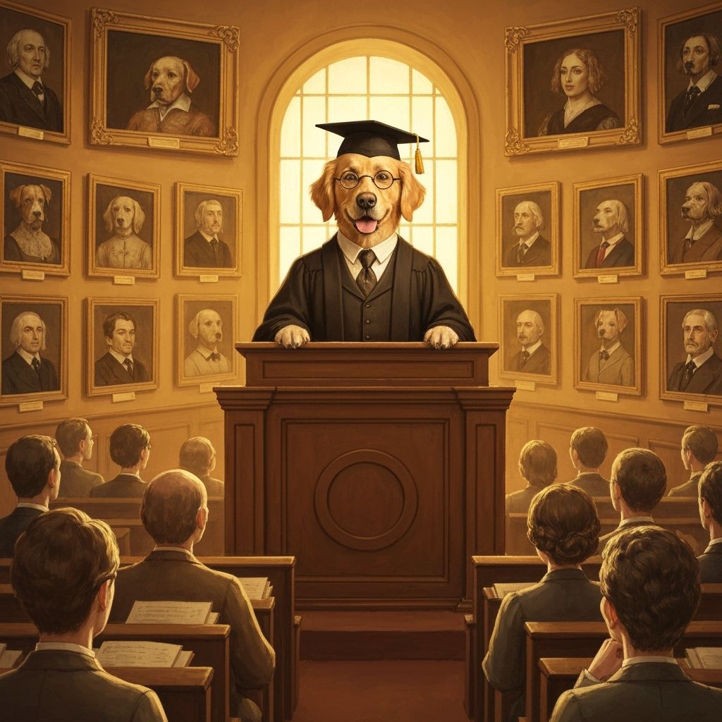 Golden Retriever Professor Delivers Dog Breed Lecture