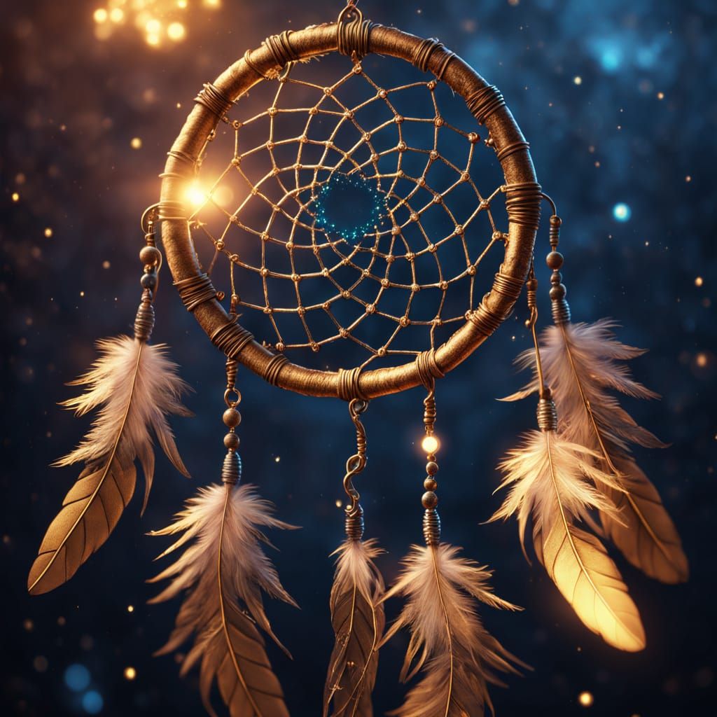 Ornate Dream Catcher with Starburst Center in 8K