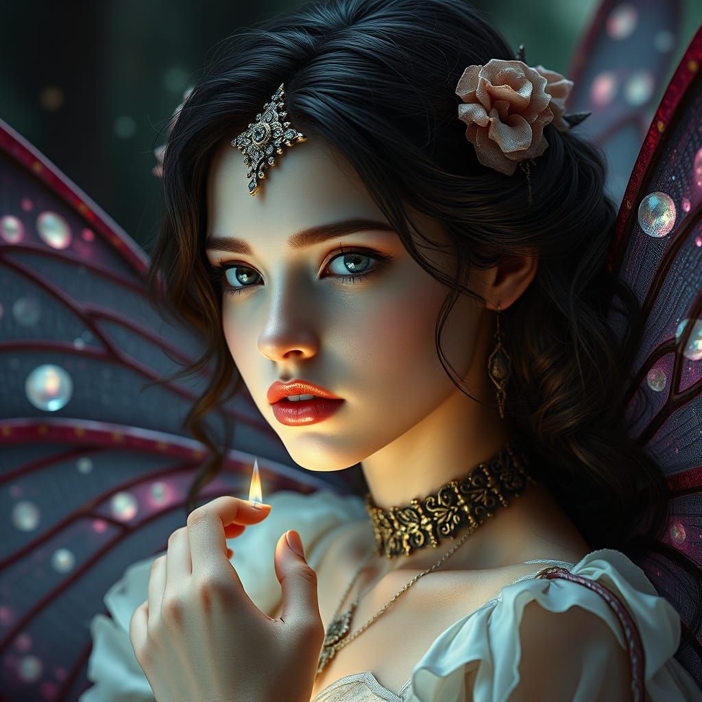 Ultra-Realistic Fairy in a Mysterious World