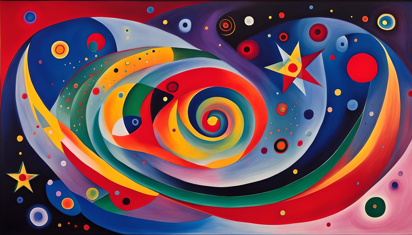 Abstract Geometric Star Maelstrom in Naive Art Style