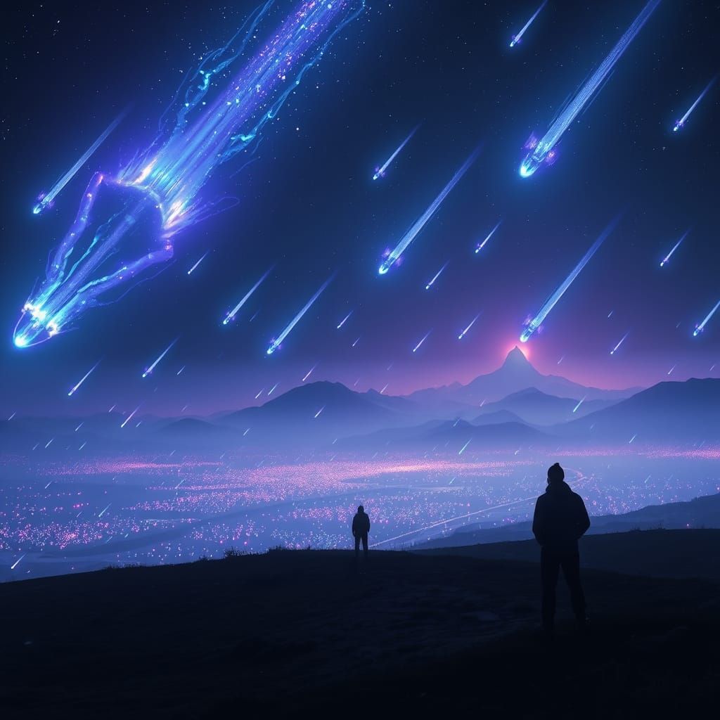 Cosmic Odyssey: Dark Sky Comets Field in Epic 3D