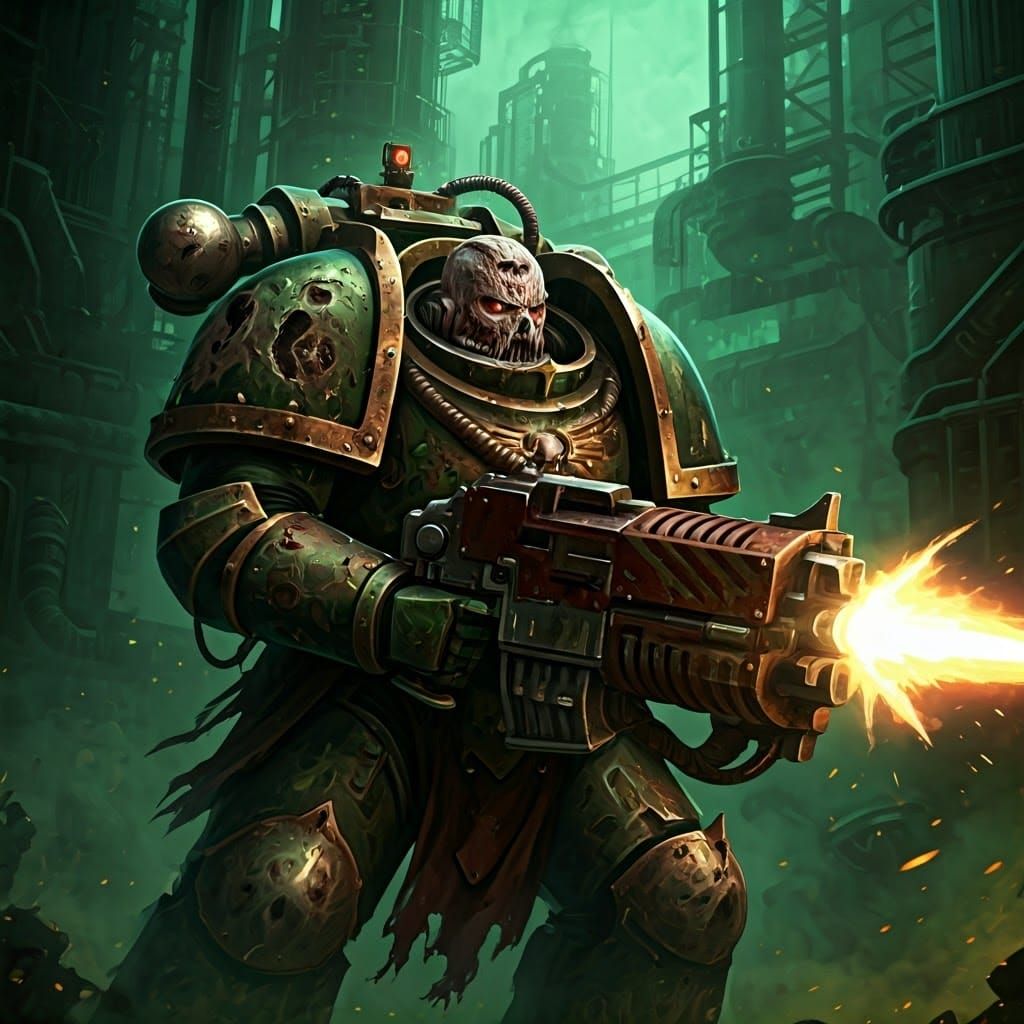 Cyberpunk Warlord Unleashes Devastating Blast from Grimy, Hi...