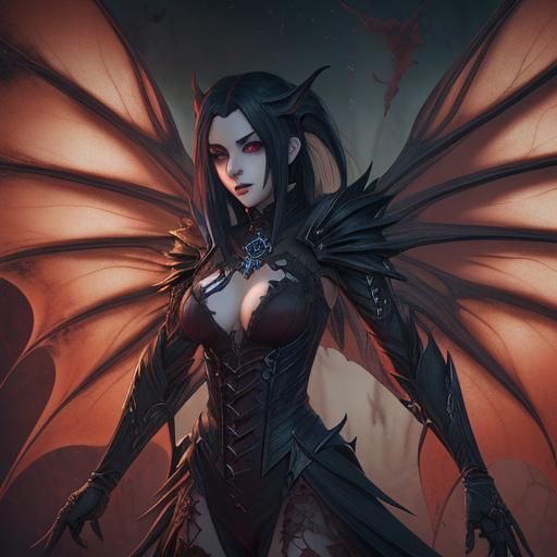 Anime Vampire Fan in Detailed Matte Painting