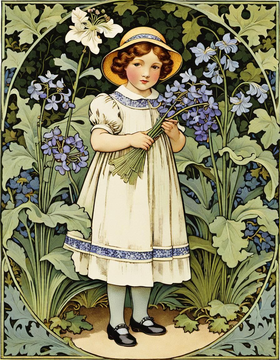 Dog-Violet in Arts and Crafts Style