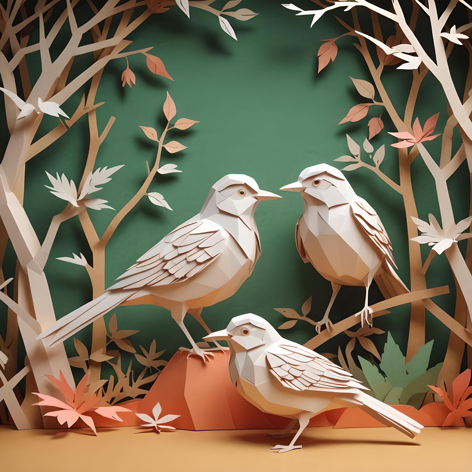 Kirigami Three-Dimensional Polygonal Paper Bird Models