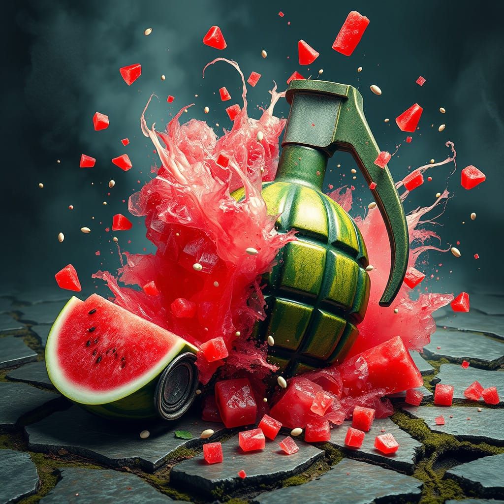 Explosive Watermelon Chaos Unleashed in Ancient Ruins