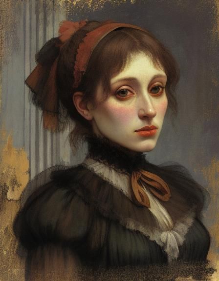 Eldritch Female Portrait in Impressionist Style