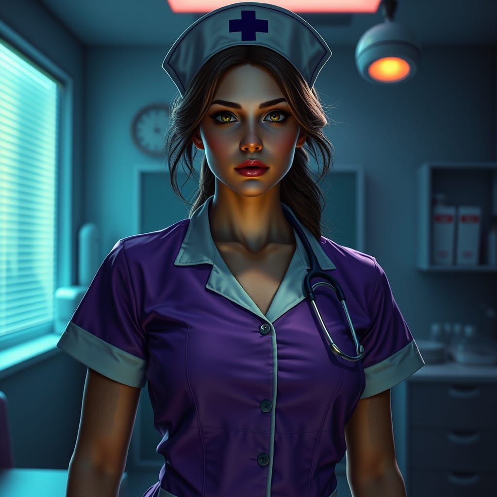 Sinister Nurse in Dark Fantasy Art