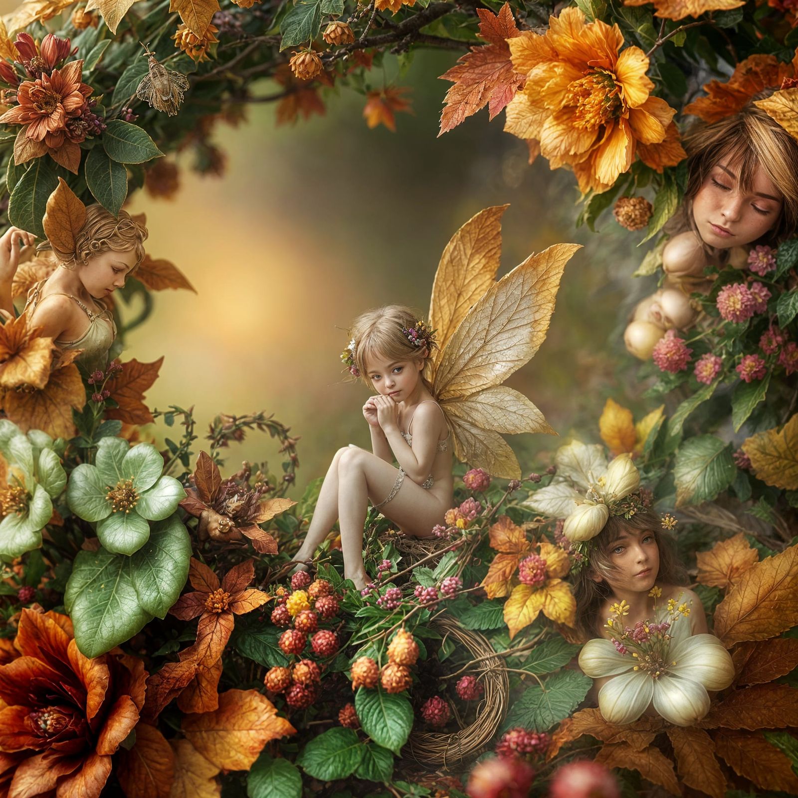 Ethereal Fairy in Autumnal Floral Crown