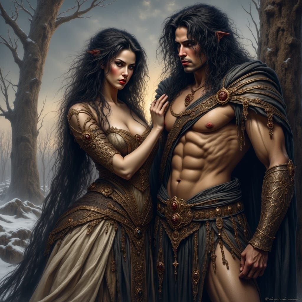 <lora:Gothic Beauty Flux:1.0> Da Vinci mixed with wisp creat...