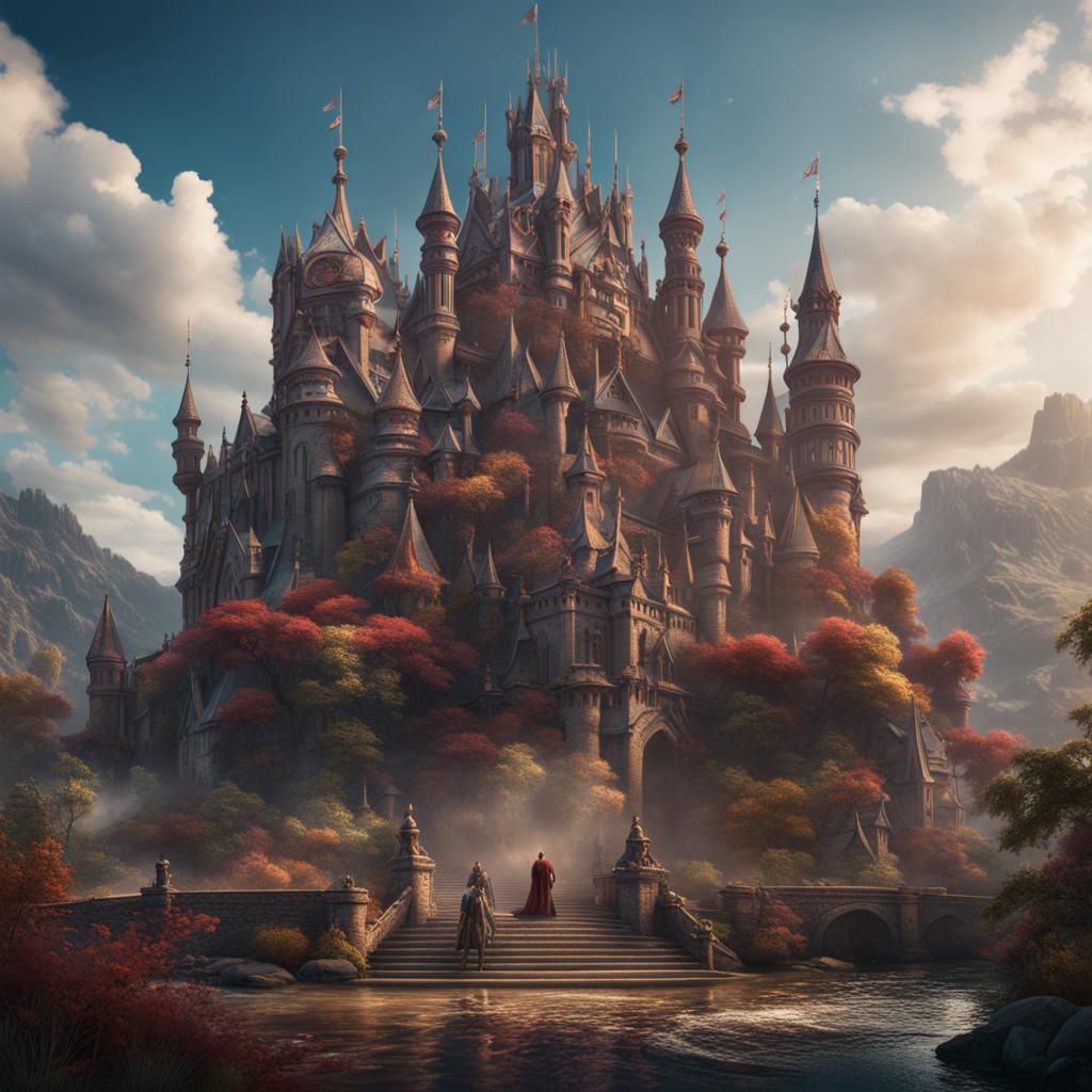 Fantastical Detailed Matte Painting in Deep Color