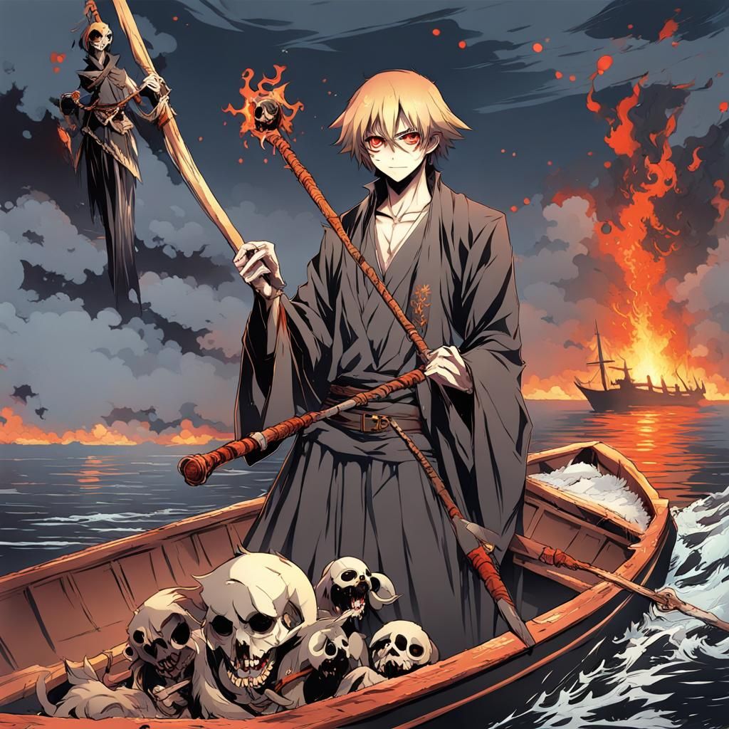 Charon, Ferryman of Hell, in Anime Style