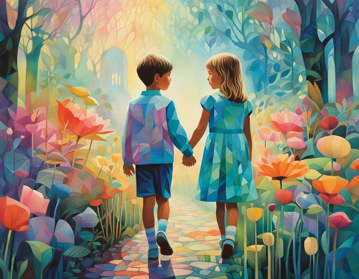 Magical Garden: Whimsical Watercolor Illustration