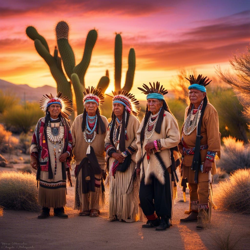 Cahuilla Indians at Cholla Cactus Garden Sunset