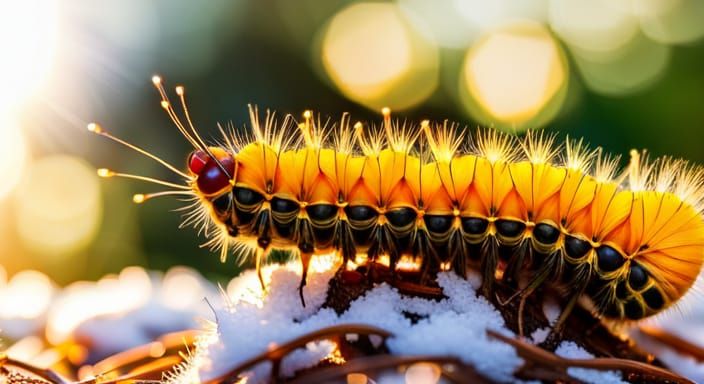Caterpillar - Yellow Fuzzy Spotted Lepidoptera