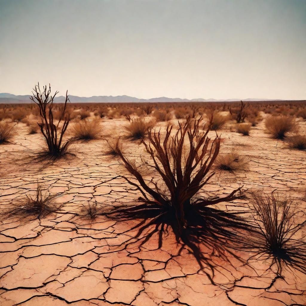 Desert Surrealism: Dying Animals in Scorched Landscape