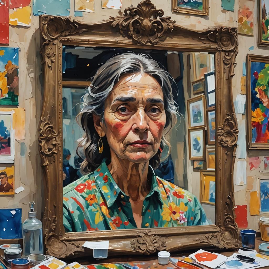 Impressionist Mirror Image in Gouache and Watercolor